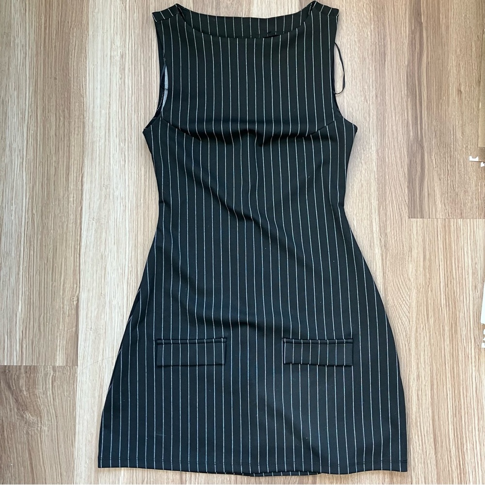 NWT H&M Black Striped Mini Dress